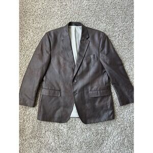 Lauren Ralph Lauren Men's Faux Leather Sport Coat Blazer Brown 44R Distressed